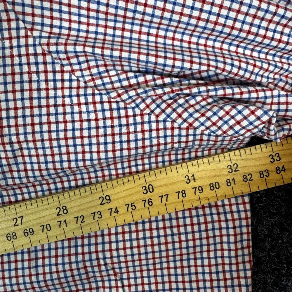 Ralph Lauren Mens 3XB Shirt Red Blue Check‎ Cotton Stretch Button Down Tall